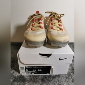 Nike Air VaporMax 2019 Gold and Red Sneakers